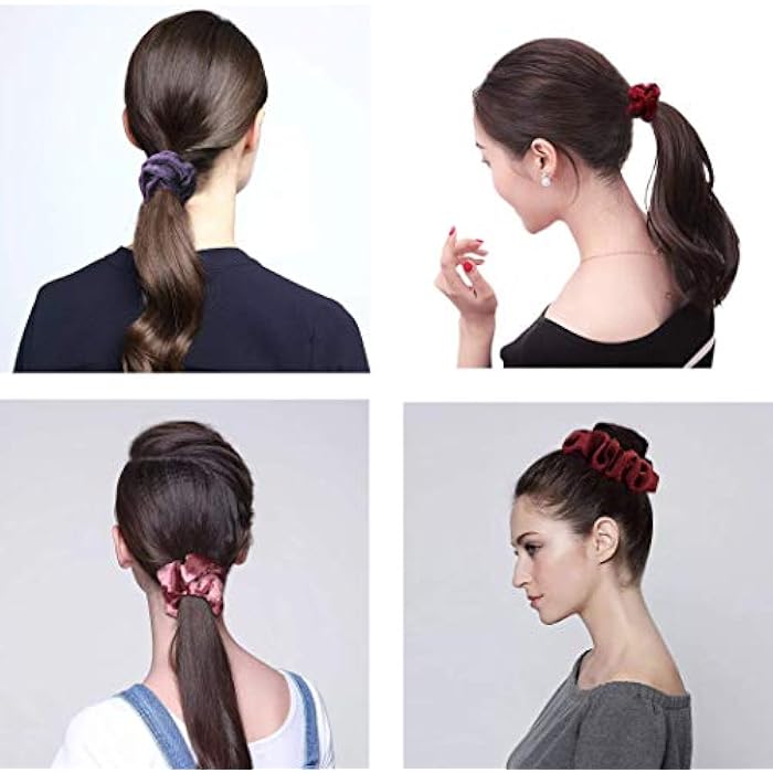 LayYun Velvet Hair Scrunchies Set, Soft Elegant Hair Bobble Elastics Hair Scrunchy Hair Bands Headbands Women Scrunchies Bobbles Hair Ties, 12 Colors (12 Pack) - Image 5